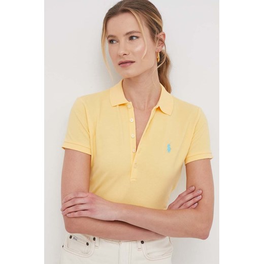 Polo Ralph Lauren polo damski kolor żółty ze sklepu ANSWEAR.com w kategorii Bluzki damskie - zdjęcie 168238080
