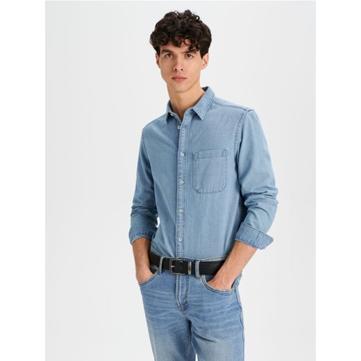 Sinsay - Koszula regular fit - niebieski ze sklepu Sinsay w kategorii Koszule męskie - zdjęcie 168238823