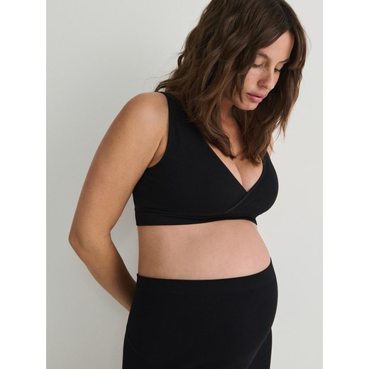 Reserved - Dzianinowy top - czarny ze sklepu Reserved w kategorii Bielizna ciążowa - zdjęcie 168239013