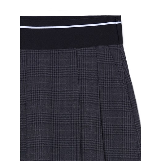 Cropp - Plisowana spódnica w kratę - szary ze sklepu Cropp w kategorii Spódnice - zdjęcie 168243370