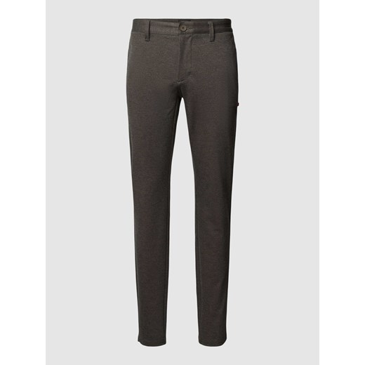 Spodnie materiałowe o kroju tapered fit ze wzorem w jodełkę ze sklepu Peek&Cloppenburg  w kategorii Spodnie męskie - zdjęcie 168244303