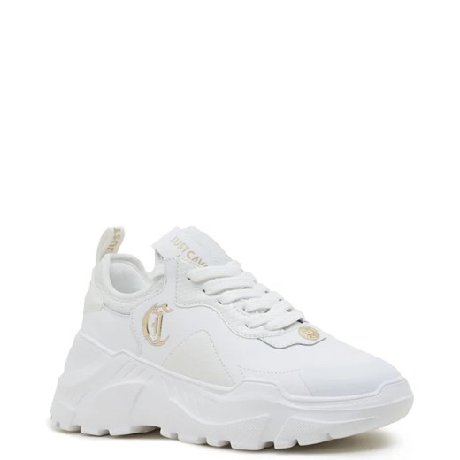 Buty sportowe damskie białe Just Cavalli sneakersy z tworzywa sztucznego 