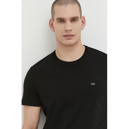 Diesel t-shirt bawełniany 3-pack męski kolor czarny gładki Diesel M ANSWEAR.com