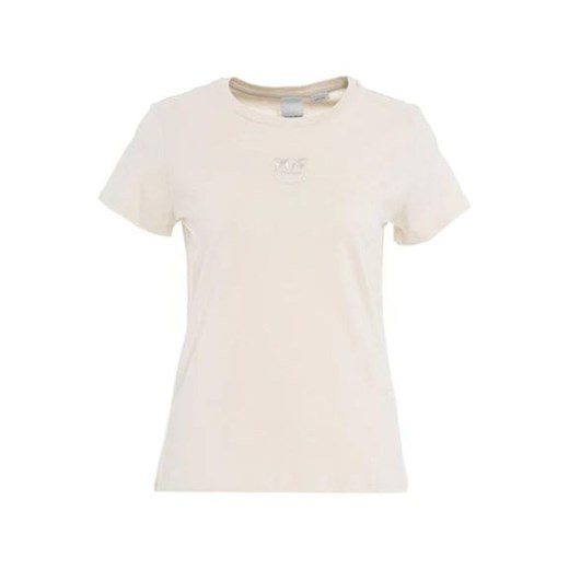 t-shirt damski pinko 100355 a1nw beżowy ze sklepu Royal Shop w kategorii Bluzki damskie - zdjęcie 168249411