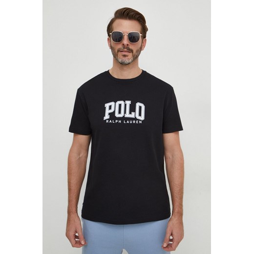 Polo Ralph Lauren t-shirt bawełniany męski kolor czarny z nadrukiem ze sklepu ANSWEAR.com w kategorii T-shirty męskie - zdjęcie 168250812