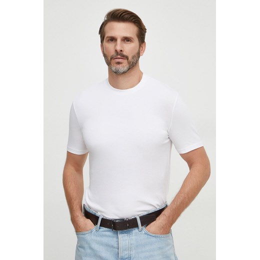 United Colors of Benetton t-shirt męski kolor biały gładki ze sklepu ANSWEAR.com w kategorii T-shirty męskie - zdjęcie 168250834