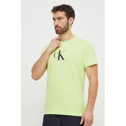 Calvin Klein t-shirt bawełniany męski kolor zielony z nadrukiem ze sklepu ANSWEAR.com w kategorii T-shirty męskie - zdjęcie 168250861