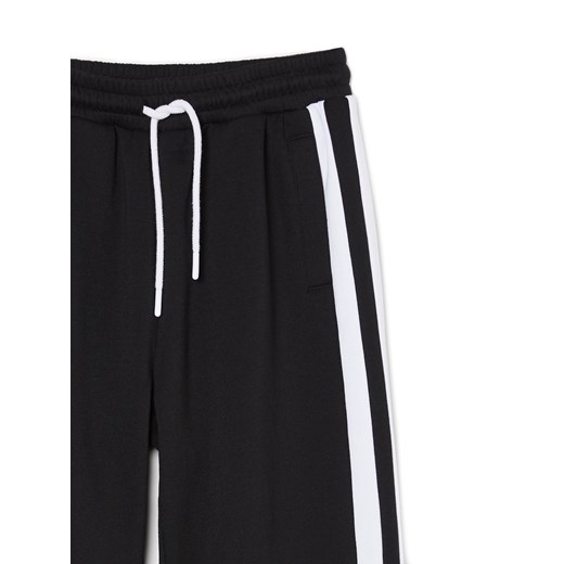 Cropp - Dresowe spodnie z lampasami - czarny Cropp XS Cropp