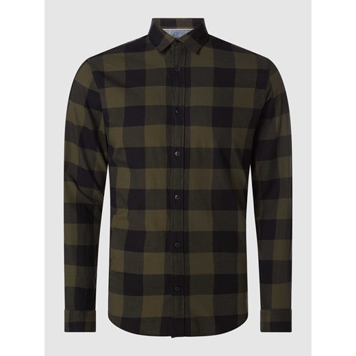 Koszula casualowa o kroju regular fit z diagonalu model ‘Gingham’ ze sklepu Peek&Cloppenburg  w kategorii Koszule męskie - zdjęcie 168258581