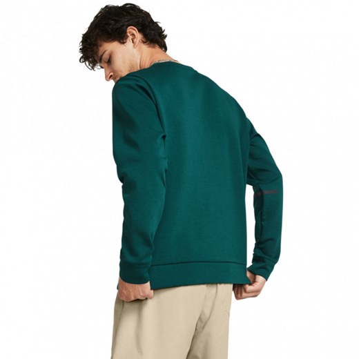 Męska bluza treningowa nierozpinana bez kaptura Under Armour UA Unstoppable Flc Crew - zielona ze sklepu Sportstylestory.com w kategorii Bluzy męskie - zdjęcie 168259272