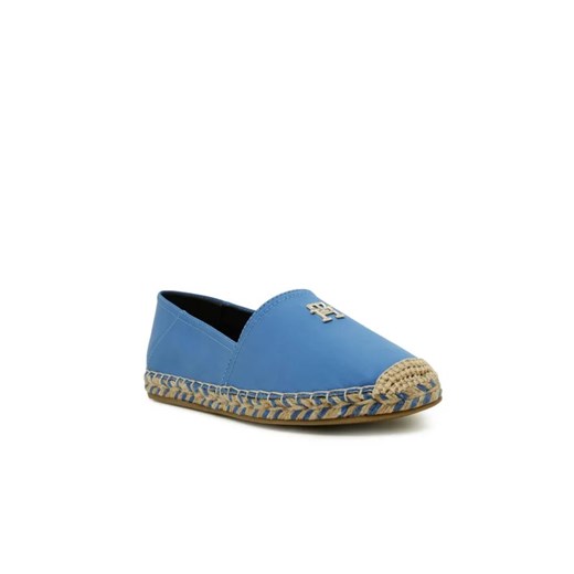 Espadryle damskie Tommy Hilfiger bez zapięcia niebieskie na płaskiej podeszwie casual z tkaniny
