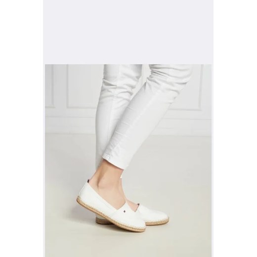 Espadryle damskie białe Tommy Hilfiger płaskie z tkaniny