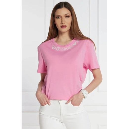 Bluzka damska Emporio Armani bawełniana różowa casual