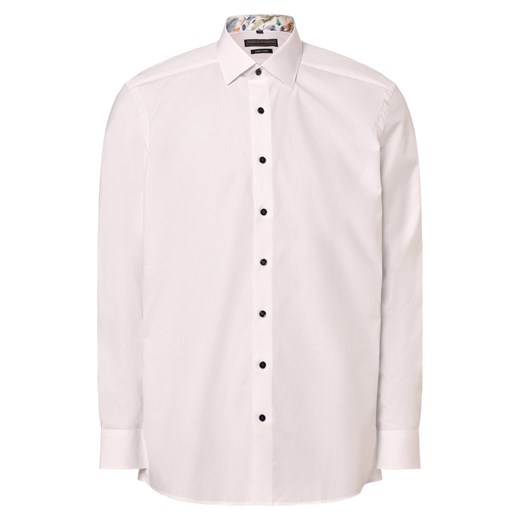 Finshley & Harding Koszula męska - Łatwe prasowanie Mężczyźni Modern Fit Bawełna biały jednolity ze sklepu vangraaf w kategorii Koszule męskie - zdjęcie 168265122