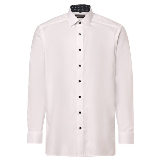 Finshley & Harding Koszula męska - Łatwe prasowanie Mężczyźni Modern Fit Bawełna biały wypukły wzór tkaniny ze sklepu vangraaf w kategorii Koszule męskie - zdjęcie 168265124
