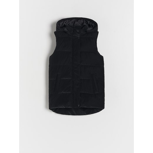 Reserved - Pikowana kamizelka z kapturem - czarny ze sklepu Reserved w kategorii Kamizelki dziewczęce - zdjęcie 168267300