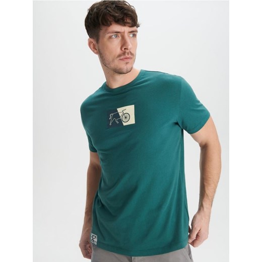 Sinsay - Koszulka z nadrukiem - green spruce ze sklepu Sinsay w kategorii T-shirty męskie - zdjęcie 168268671