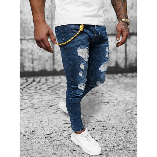 Spodnie jeansowe męskie niebieskie OZONEE DR/TF224 ze sklepu ozonee.pl w kategorii Jeansy męskie - zdjęcie 168269034