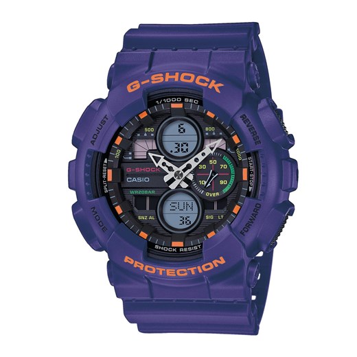 Zegarek G-Shock GA-140-6AER Fioletowy ze sklepu eobuwie.pl w kategorii Zegarki - zdjęcie 168269474