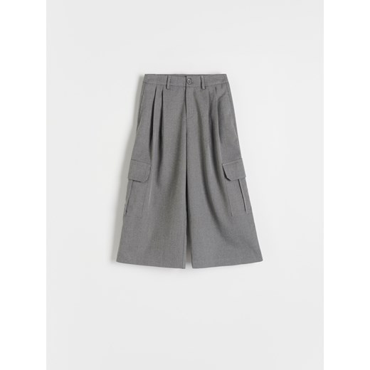 Spodnie dziewczęce szare Reserved tkaninowe 