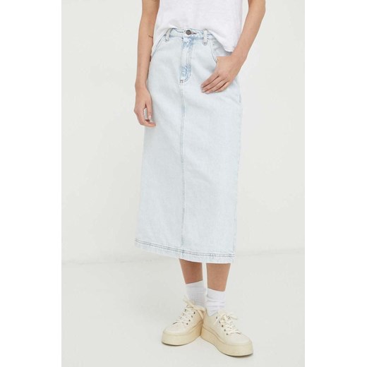 American Vintage spódnica jeansowa  JUPE LONGUE kolor niebieski midi prosta JOY13EE24 ze sklepu ANSWEAR.com w kategorii Spódnice - zdjęcie 168278143