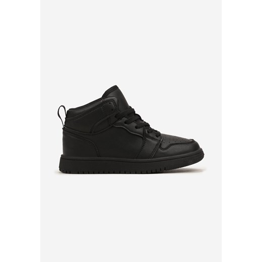 Czarne Buty Sportowe z Cholewką za Kostkę i Skórzaną Wkładką Aliaatres ze sklepu born2be.pl w kategorii Buty sportowe dziecięce - zdjęcie 168278633