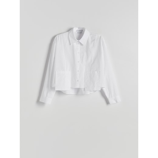 Reserved - Koszula z ozdobnymi kieszeniami - biały Reserved XL Reserved