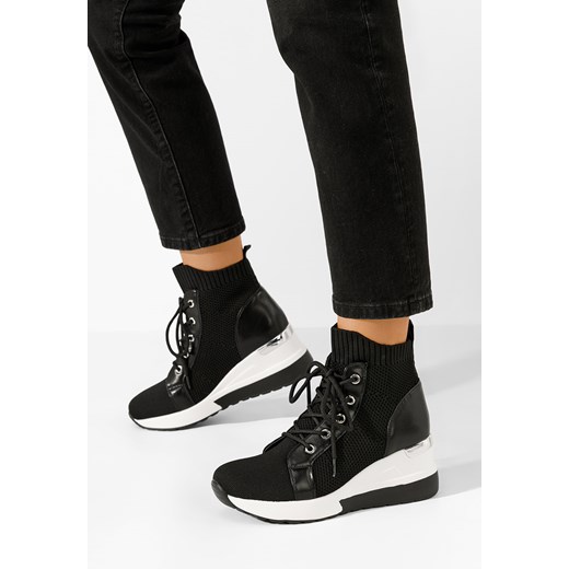 Czarne sneakersy na koturnie Midian V2 ze sklepu Zapatos w kategorii Buty sportowe damskie - zdjęcie 168283444