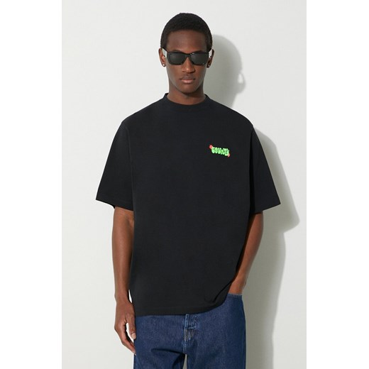 Marcelo Burlon t-shirt bawełniany Solsticio Over męski kolor czarny z nadrukiem CMAA054S24JER0071050 ze sklepu PRM w kategorii T-shirty męskie - zdjęcie 168284792