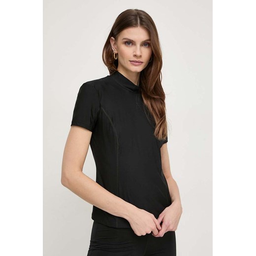 Patrizia Pepe t-shirt damski kolor czarny z półgolfem 8M1555 J011 ze sklepu ANSWEAR.com w kategorii Bluzki damskie - zdjęcie 168287160