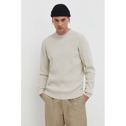 Solid sweter męski kolor beżowy lekki ze sklepu ANSWEAR.com w kategorii Swetry męskie - zdjęcie 168287282