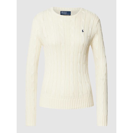 Sweter z dzianiny z wyhaftowanym logo model ‘JULIANNA’ ze sklepu Peek&Cloppenburg  w kategorii Swetry damskie - zdjęcie 168287421
