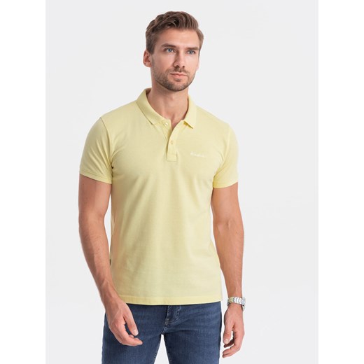 Żółty t-shirt męski Ombre wiosenny