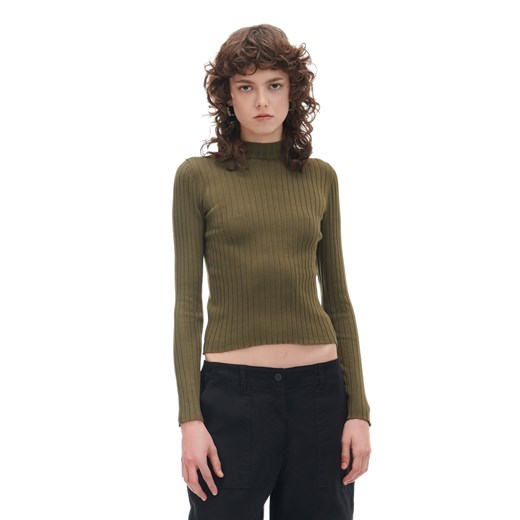 Cropp - Brązowy sweter z półgolfem - brązowy ze sklepu Cropp w kategorii Swetry damskie - zdjęcie 168288402