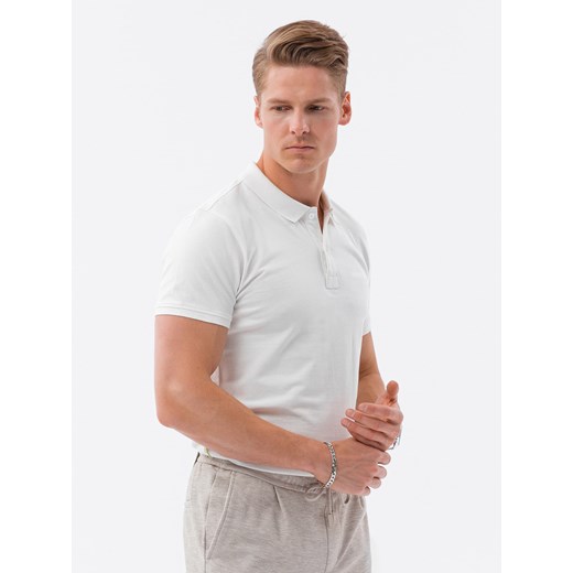 Koszulka polo z dzianiny pique - ecrue V7 S1746 L ombre