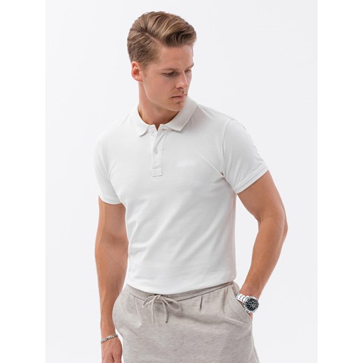 Koszulka polo z dzianiny pique - ecrue V7 S1746 L ombre
