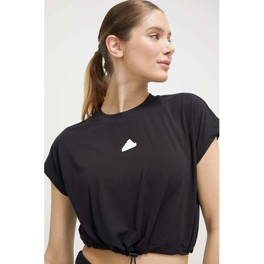 adidas t-shirt damski kolor czarny IQ4830 ze sklepu ANSWEAR.com w kategorii Bluzki damskie - zdjęcie 168291104