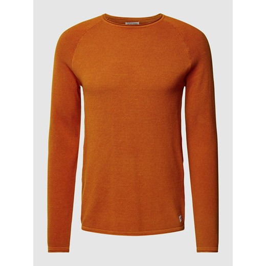 Sweter z dzianiny z naszywką z logo model ‘HILL’ ze sklepu Peek&Cloppenburg  w kategorii Swetry męskie - zdjęcie 168294051