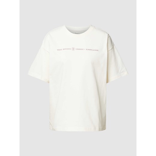T-shirt o kroju oversized z nadrukiem z logo Knowledge Cotton Apparel 36 wyprzedaż Peek&Cloppenburg 
