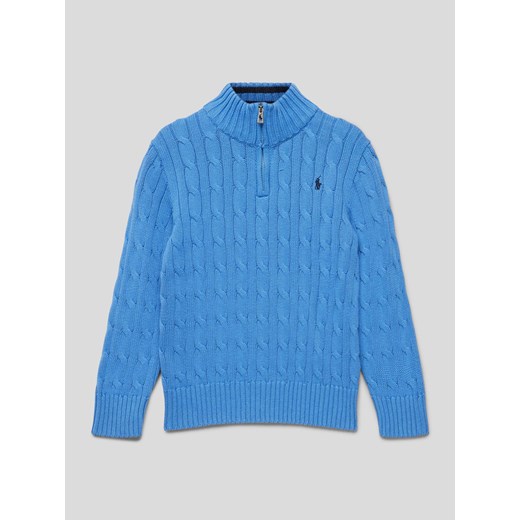 Sweter z dzianiny z wzorem warkocza ze sklepu Peek&Cloppenburg  w kategorii Swetry chłopięce - zdjęcie 168300481
