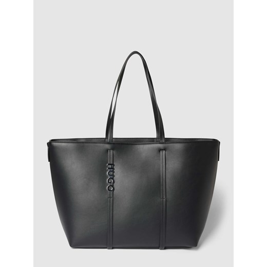 Shopper bag Hugo Boss wakacyjna z aplikacjami na ramię matowa