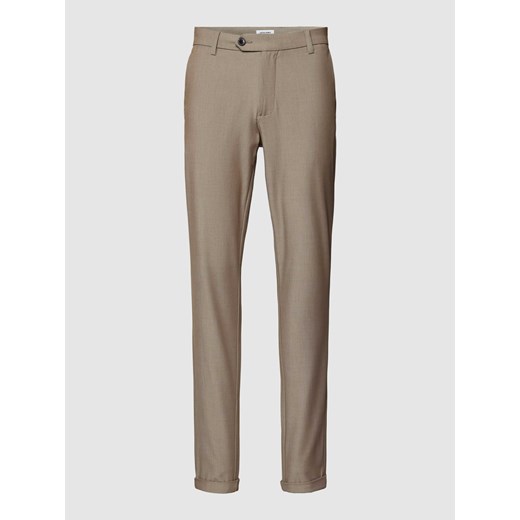 Spodnie materiałowe o kroju slim fit w jednolitym kolorze model ‘MARCO’ ze sklepu Peek&Cloppenburg  w kategorii Spodnie męskie - zdjęcie 168304732