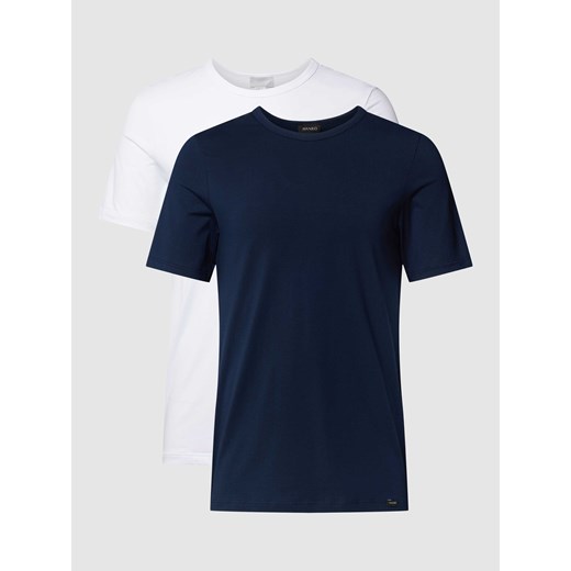 T-shirt z detalem z logo w zestawie 2 szt. model ‘Cotton Essentials’ ze sklepu Peek&Cloppenburg  w kategorii Podkoszulki męskie - zdjęcie 168305973