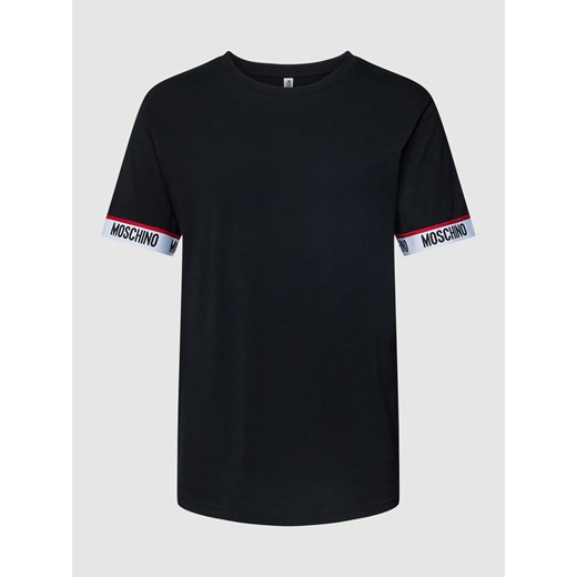 T-shirt z wykończeniami w kontrastowym kolorze model ‘Basic Logotape’ ze sklepu Peek&Cloppenburg  w kategorii T-shirty męskie - zdjęcie 168306702