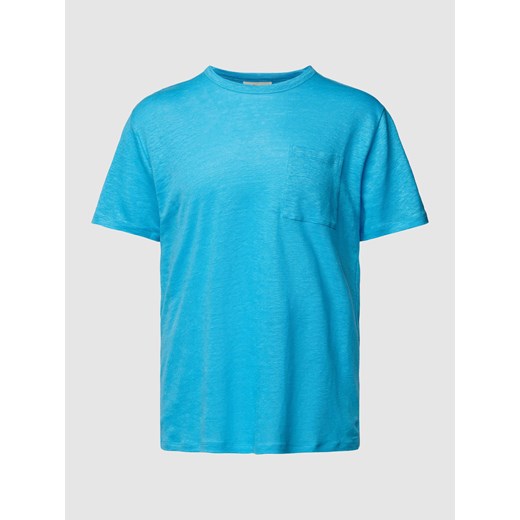 T-shirt z lnu z kieszenią na piersi model ‘ECSTASEA’ ze sklepu Peek&Cloppenburg  w kategorii T-shirty męskie - zdjęcie 168309620
