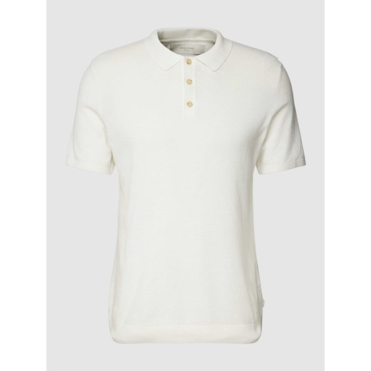 Koszulka polo z fakturowanym wzorem model ‘VICTOR’ ze sklepu Peek&Cloppenburg  w kategorii T-shirty męskie - zdjęcie 168310021
