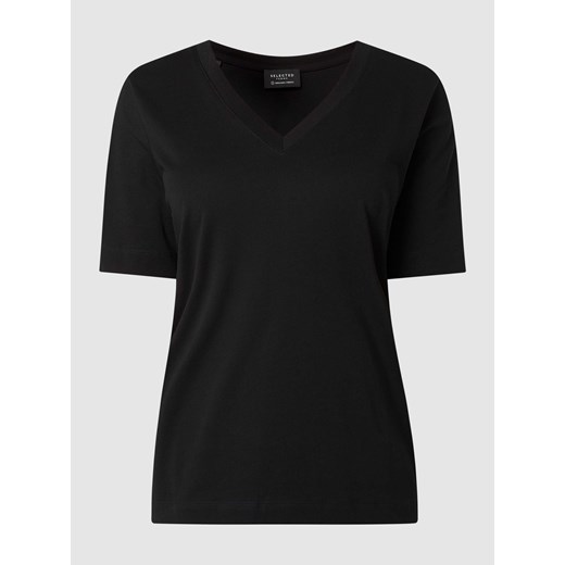 T-shirt z bawełny ekologicznej model ‘Standard’ ze sklepu Peek&Cloppenburg  w kategorii Bluzki damskie - zdjęcie 168316250