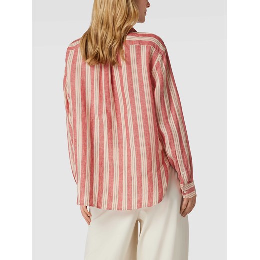 Bluzka lniana z dłuższym tyłem i wyhaftowanym logo Polo Ralph Lauren XS okazja Peek&Cloppenburg 