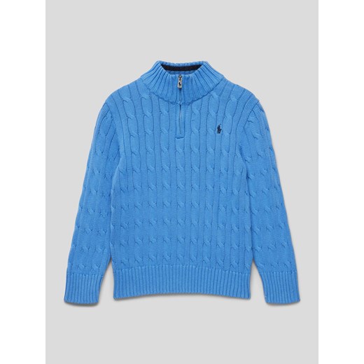 Sweter z dzianiny z wzorem warkocza ze sklepu Peek&Cloppenburg  w kategorii Swetry chłopięce - zdjęcie 168320530