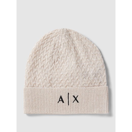 Czapka beanie z nadrukiem z logo Armani Exchange One Size Peek&Cloppenburg